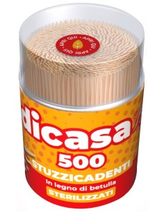 Dicasa 500 Stuzzicadenti In Legno Di Betulla - Sterilizzati - Doppia Punta